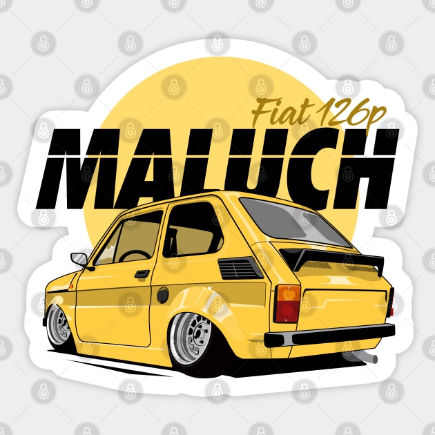 Fiat 126p Maluch Sticker by shketdesign